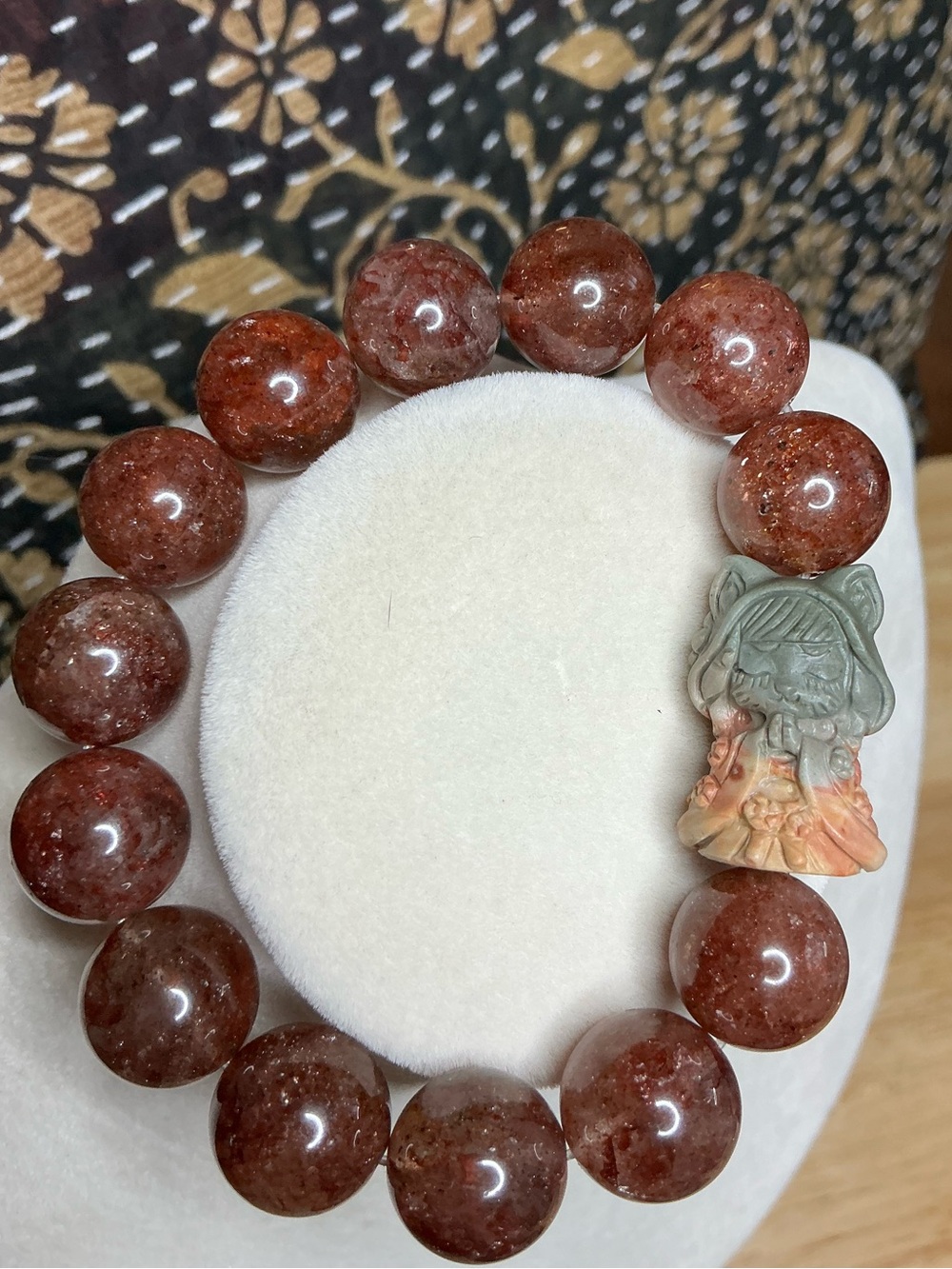 Strawberry Quartz with Fox Worry-Free Fairy